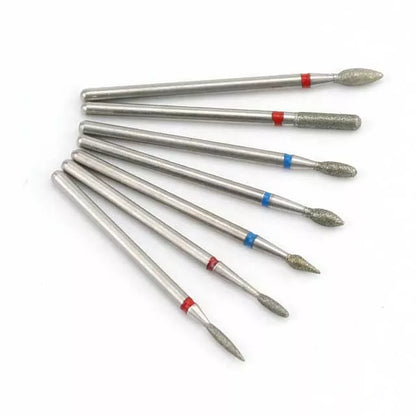 7pcs/Set Diamond Nail Drill Bit Rotery Electric Milling Cutters For Pedicure Manicure Files Cuticle Burr Nail Tools Accessories