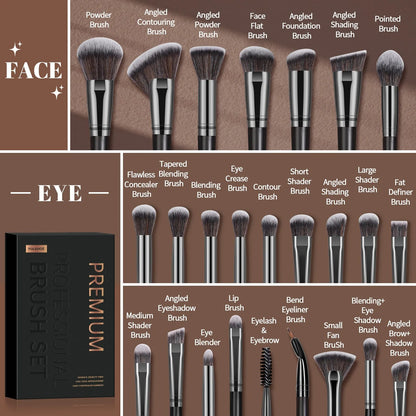 MAANGE Professional Gift Box 25 Pieces Makeup Brushes Kit Face Eye Beauty Brushes For Foundation Conceal Eyeshadow Contour Brush