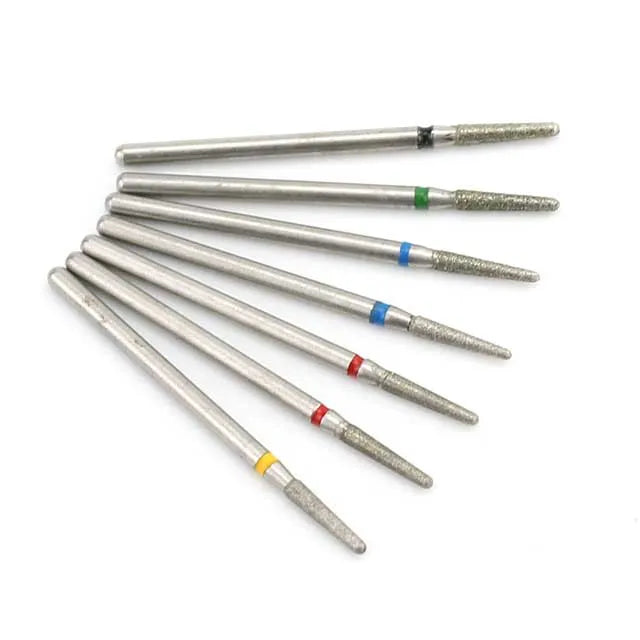 7pcs/Set Diamond Nail Drill Bit Rotery Electric Milling Cutters For Pedicure Manicure Files Cuticle Burr Nail Tools Accessories