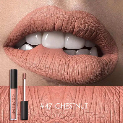 FOCALLURE Waterproof Liquid Lipstick Batom Red Velvet Lip Tint Brown Nude Matte Lipstick Colourful Makeup Cosmetics Maquiagem