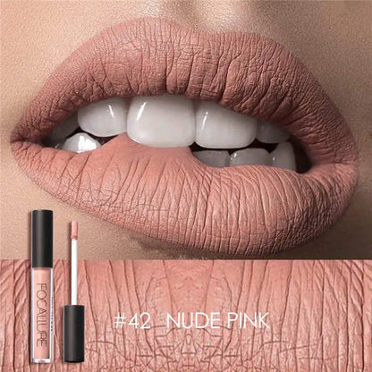 FOCALLURE Waterproof Liquid Lipstick Batom Red Velvet Lip Tint Brown Nude Matte Lipstick Colourful Makeup Cosmetics Maquiagem