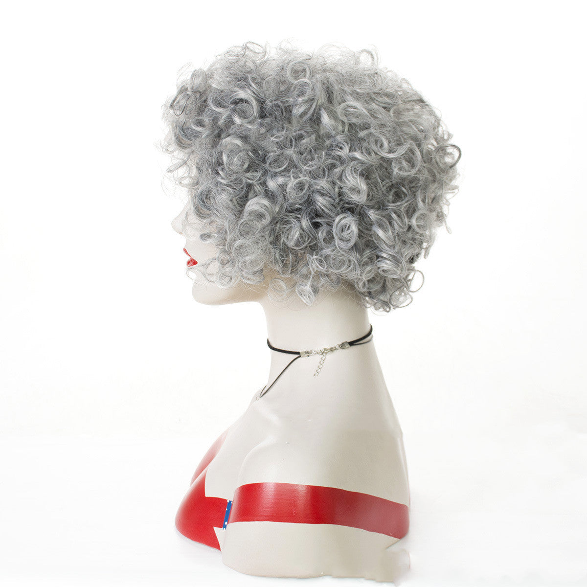 Granny gray gradient chemical fiber wig