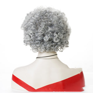 Granny gray gradient chemical fiber wig