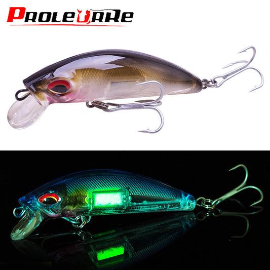 1Pcs 3D Eyes Luminous Minnow Fishing Lures 7cm 11.5g Jig Sinking  Wobblers Hard Bait Artificial Crankbait Night Fishing Pesca