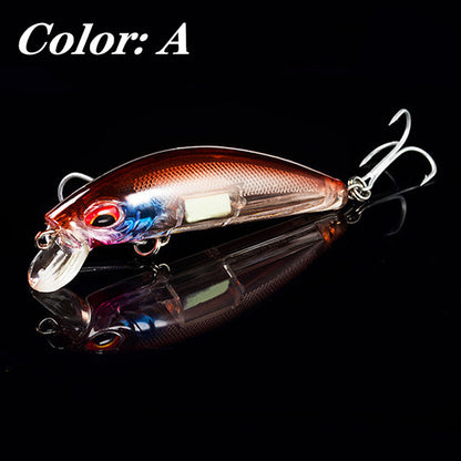 1Pcs 3D Eyes Luminous Minnow Fishing Lures 7cm 11.5g Jig Sinking  Wobblers Hard Bait Artificial Crankbait Night Fishing Pesca