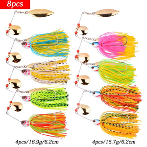 4pcs/8Pcs Fishing Lure Wobbler Lures Spinners Spoon Bait For Pike Peche Tackle All Artificial Baits Metal Sequins Spinnerbait