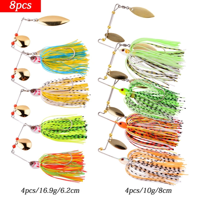 4pcs/8Pcs Fishing Lure Wobbler Lures Spinners Spoon Bait For Pike Peche Tackle All Artificial Baits Metal Sequins Spinnerbait