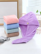 Thick Magic Towel for Hair Quick Dry Bath cap With Antifrizz Button