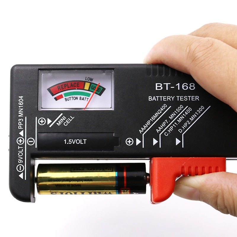 BT-168 AA/AAA/C/D/9V/1.5V batteries Universal Button Cell Battery Colour Coded Meter Indicate Volt Tester Checker BT168 Power