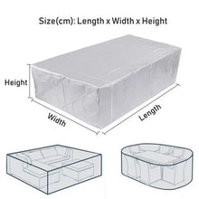 Load image into Gallery viewer, 68 size silver garden patio protective cover Oxford cloth furniture dust cover rattan table and chair sofa waterproof rain cover
