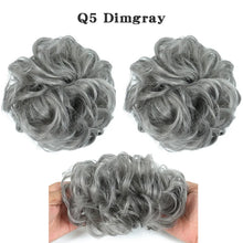 Load image into Gallery viewer, Synthetic Hair Bun Wig Ladies Ponytail Hair Extension Scrunchie Elastic Wave Curly Hairpieces Scrunchie Wrap
