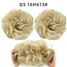 Load image into Gallery viewer, Synthetic Hair Bun Wig Ladies Ponytail Hair Extension Scrunchie Elastic Wave Curly Hairpieces Scrunchie Wrap
