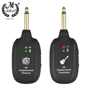 M MBAT Wireless Guitar System Built-in Rechargeable 99 Channels Wireless Guitar Transmitter Receiver for Electric Guitar Bass