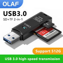 Load image into Gallery viewer, Olaf 2 in 1 USB 3.0 Card Reader USB to SD TF Memory Card Adapter For PC Laptop Accessories Multi Smart Cardreader Card Reader
