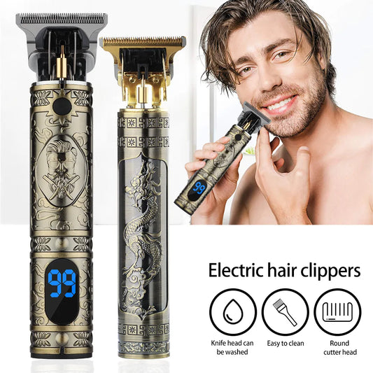 New in Vintage T9 0MM Hair Cutting Machine trimmer Cordless Hair finishing Beard Clipper for men Electric shaver Razors USB