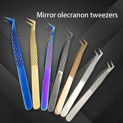 1Pcs Eyelashes Tweezers Stainless Steel superhard  High Precision Anti-static tweezers for Eyelash Extensions Lashes tools