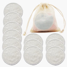 Load image into Gallery viewer, Reusable Bamboo Makeup Remover Pads 12pcs Washable Rounds Cleansing Facial Cotton Make Up Removal Pads Tool
