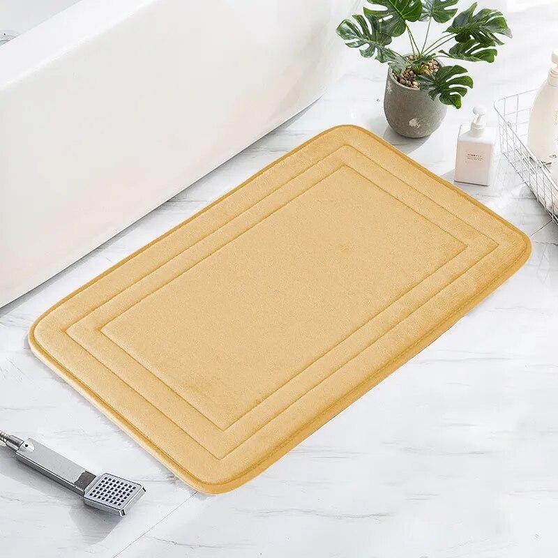 Bathroom Mat Floor Mats Non Slip Carpet Shower Room Doormat Soft and Comfortable Absorbent Machine Washable Easier To Dry