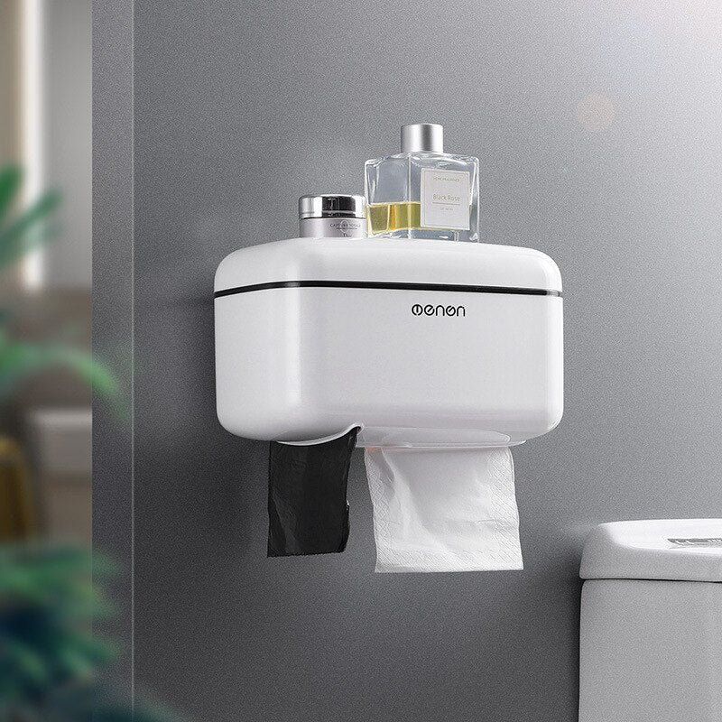 Paper Towel Dispenser Toilet Paper Holder Waterproof Tissue Box Wall Mount Storage Shelf Rack Paper Storage Box Bathroom Product