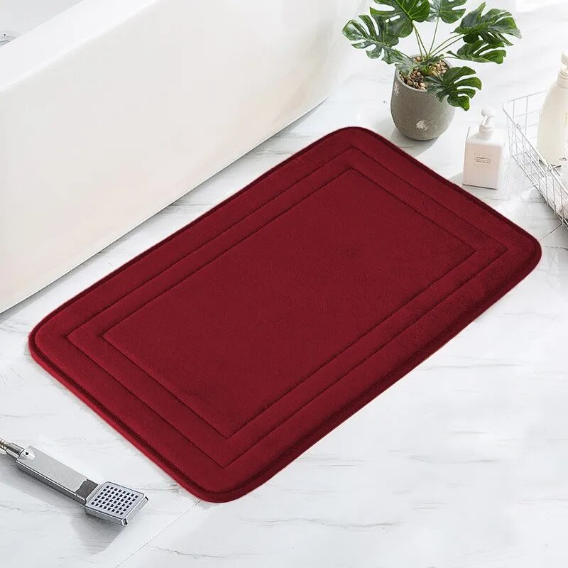 Bathroom Mat Floor Mats Non Slip Carpet Shower Room Doormat Soft and Comfortable Absorbent Machine Washable Easier To Dry