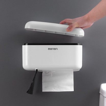 Paper Towel Dispenser Toilet Paper Holder Waterproof Tissue Box Wall Mount Storage Shelf Rack Paper Storage Box Bathroom Product