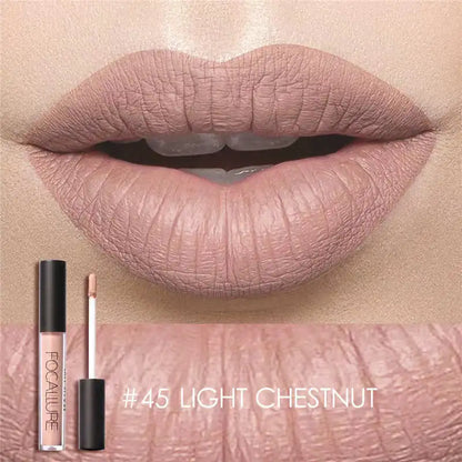 FOCALLURE Waterproof Liquid Lipstick Batom Red Velvet Lip Tint Brown Nude Matte Lipstick Colourful Makeup Cosmetics Maquiagem