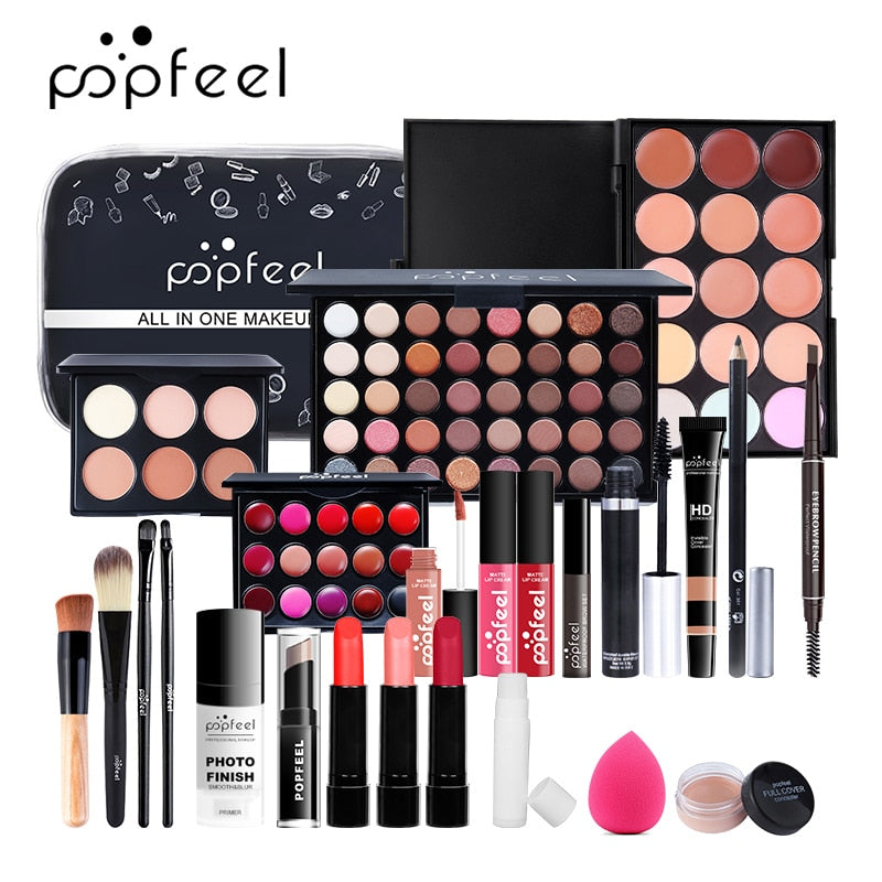 Fashion Make Up Kit Female Beginner Student Novice Full Set Light Makeup Light Makeup Gift Box Cosmetic Combination Waterproof