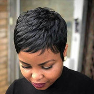 WHIMSICAL W Women Synthetic Short Black Wigs Natural Hair Wigs Heat Resistant Hair Wig for Women