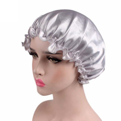 Women Night Sleep Hat Adjust Satin Bonnet Hair Styling Cap Long Hair Care 29 Styles Silk Head Wrap Shower Cap Hair Styling Tools