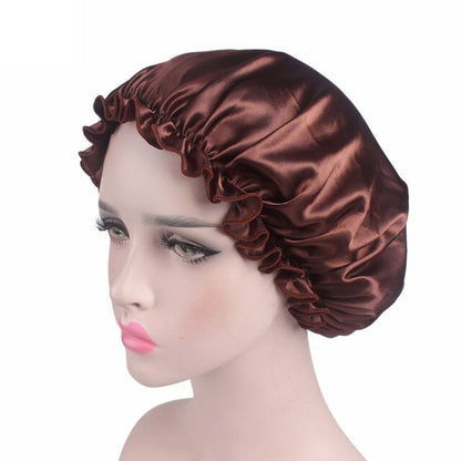 Women Night Sleep Hat Adjust Satin Bonnet Hair Styling Cap Long Hair Care 29 Styles Silk Head Wrap Shower Cap Hair Styling Tools