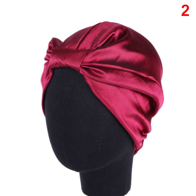 Women Night Sleep Hat Adjust Satin Bonnet Hair Styling Cap Long Hair Care 29 Styles Silk Head Wrap Shower Cap Hair Styling Tools