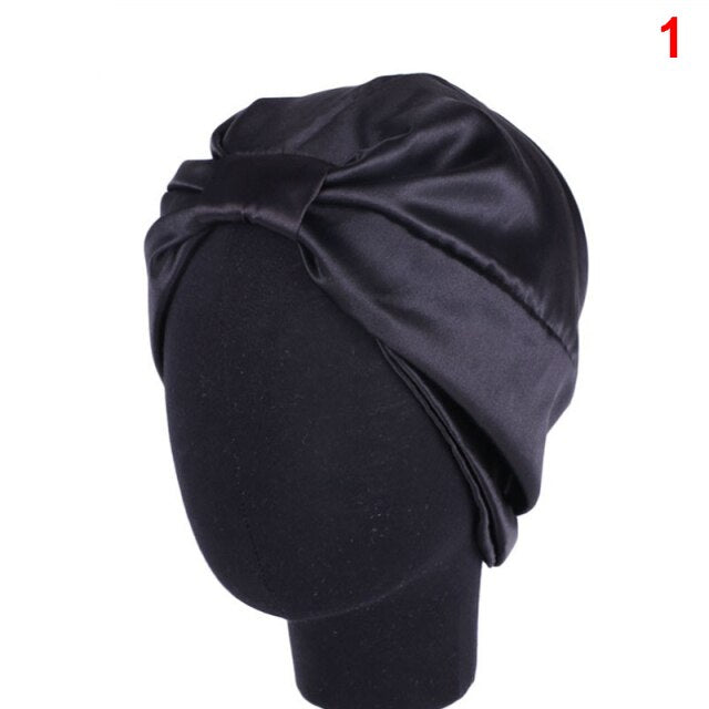 Women Night Sleep Hat Adjust Satin Bonnet Hair Styling Cap Long Hair Care 29 Styles Silk Head Wrap Shower Cap Hair Styling Tools