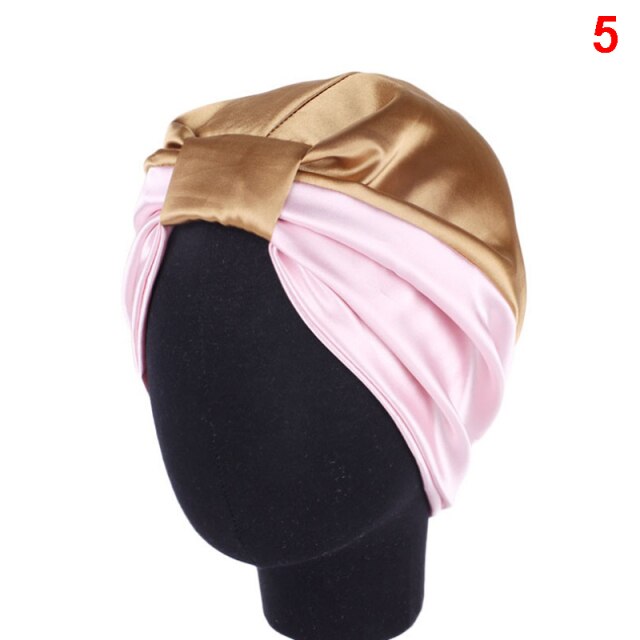 Women Night Sleep Hat Adjust Satin Bonnet Hair Styling Cap Long Hair Care 29 Styles Silk Head Wrap Shower Cap Hair Styling Tools