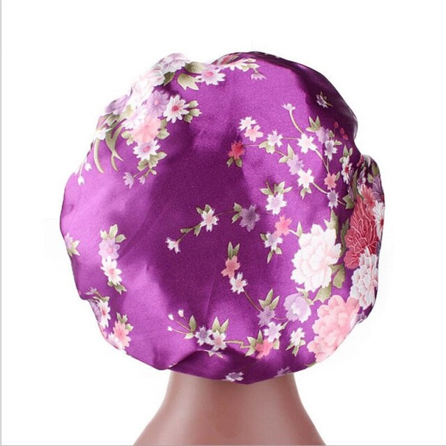 Women Night Sleep Hat Adjust Satin Bonnet Hair Styling Cap Long Hair Care 29 Styles Silk Head Wrap Shower Cap Hair Styling Tools