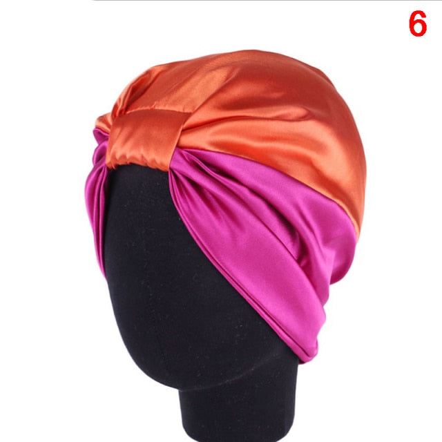 Women Night Sleep Hat Adjust Satin Bonnet Hair Styling Cap Long Hair Care 29 Styles Silk Head Wrap Shower Cap Hair Styling Tools