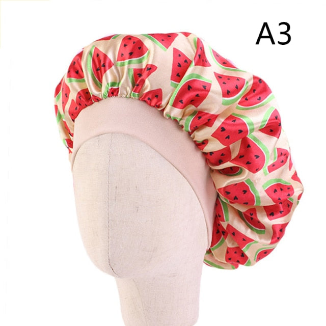 Women Night Sleep Hat Adjust Satin Bonnet Hair Styling Cap Long Hair Care 29 Styles Silk Head Wrap Shower Cap Hair Styling Tools